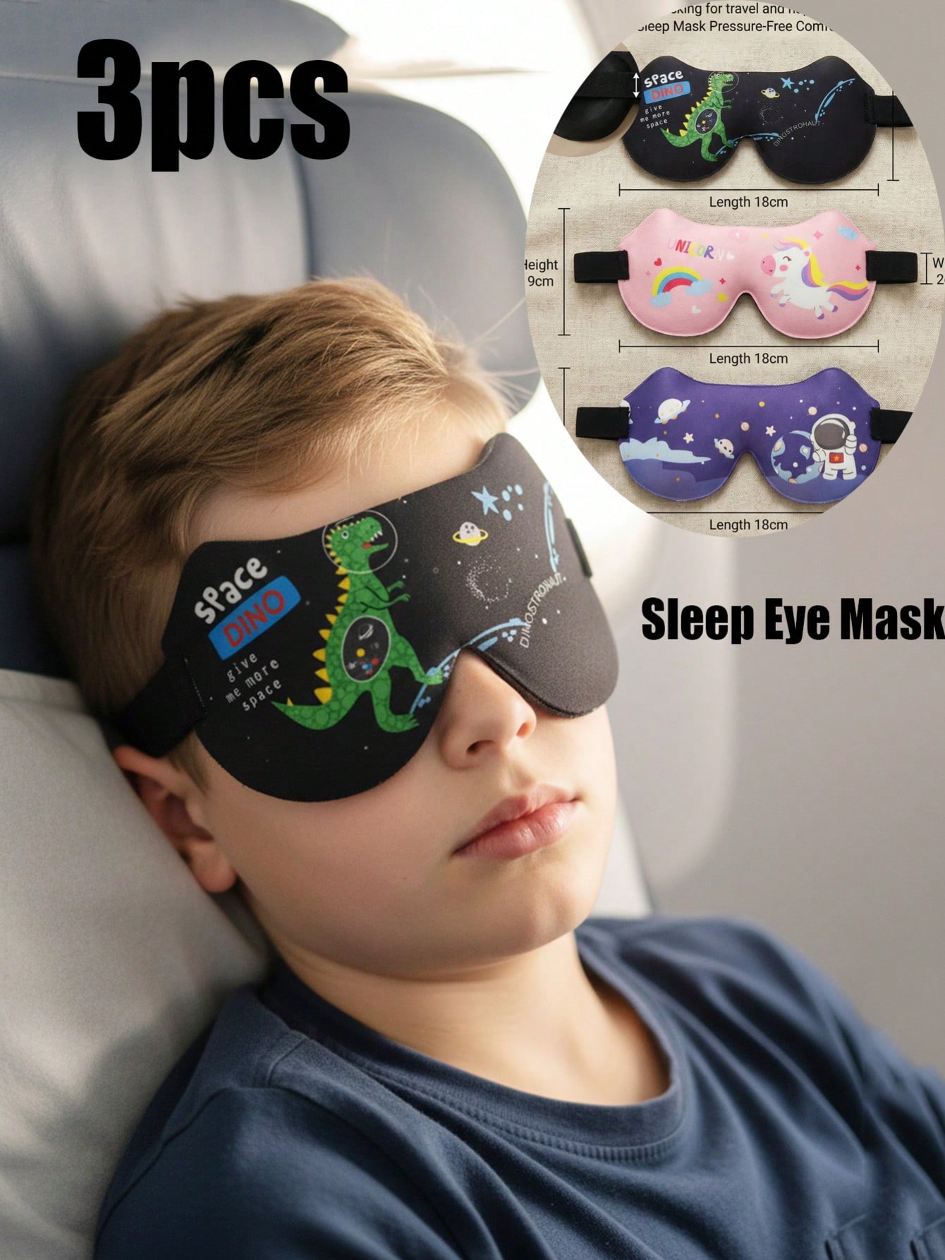 3D Printing Mask - 3 szt. Maska do spania 3D